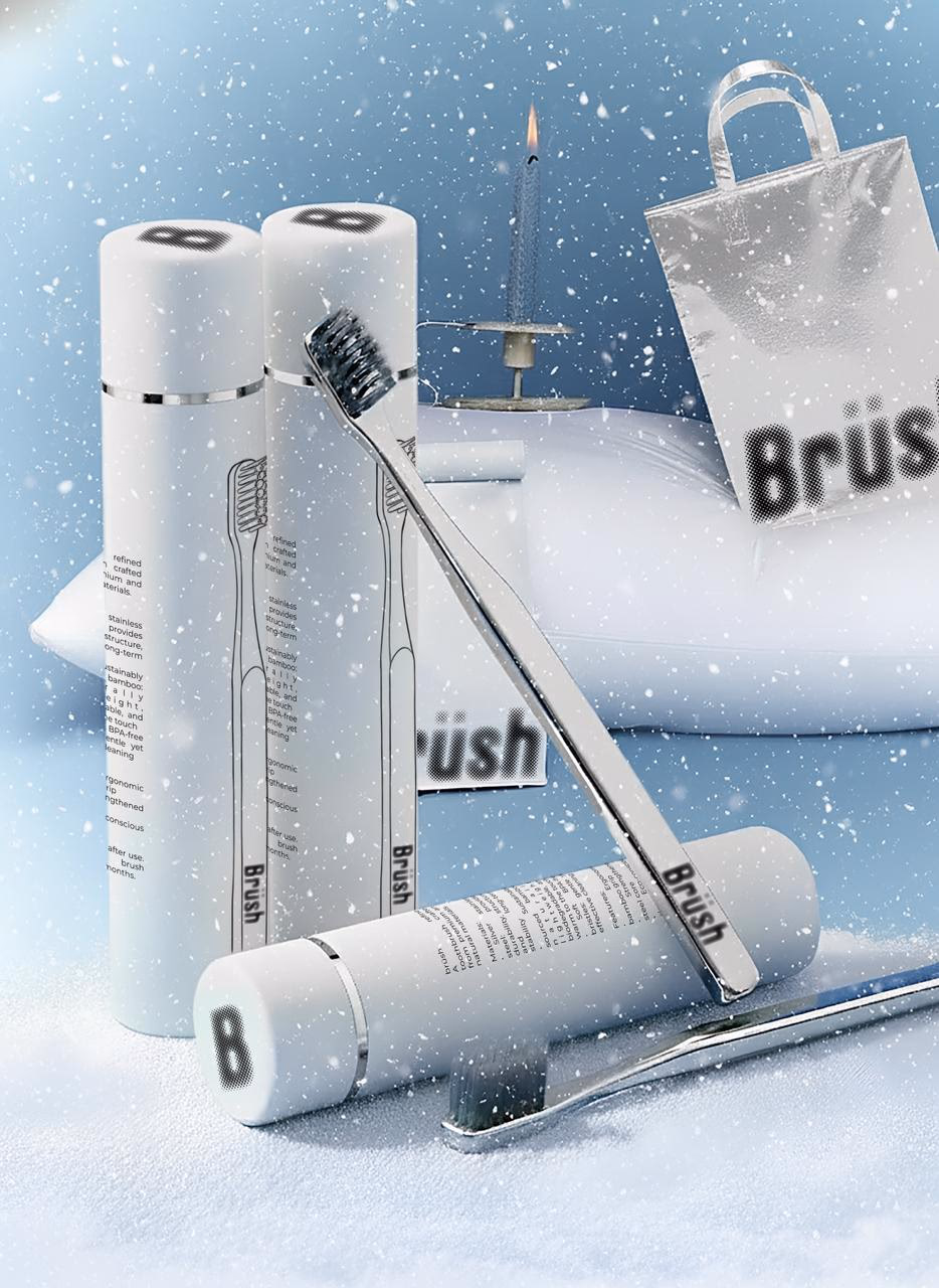Brüsh oral care brand identity and packaging design